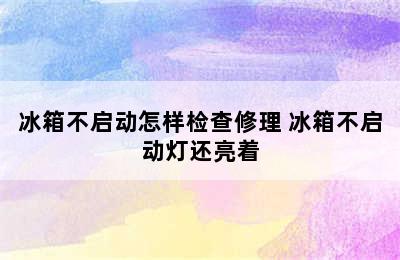 冰箱不启动怎样检查修理 冰箱不启动灯还亮着